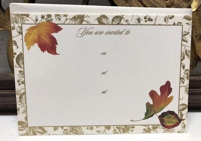 8 CASPARI Autumn Toile Invitations Cards w/ Envelopes Not Used - Image 1 of 4