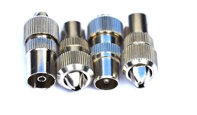 S-CONN IEC Stecker + Kupplung paar Stück KOAX TV Antennen Kabel Buchse Metall Koaxial