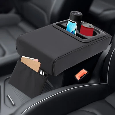 Car Armrest Lid Cover Center Console Storage Cup Holder Organize Stand Universal Foto 1 de 4