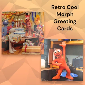 Retro Cool Nostalgic Morph Greeting Cards - 2 Styles - Aardman Animations - Picture 1 of 1