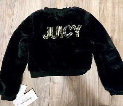 NUEVA Chaqueta Juicy Couture Niñas Negra Cremallera Piel Sintética Difusa Los Ángeles Talla 3T (2V) Foto 1 de 4