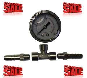 Fuel Pressure Gauge Kit With Inline Adaptor & 8mm Hose Tail Connection Pump Rail - Picture 1 of 1