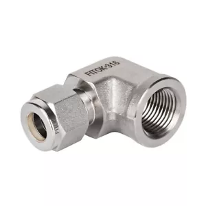 FITOK 3/4" OD x 3/4 Female NPT Elbow 316 Stainless Steel Compression Fitting - Picture 1 of 1
