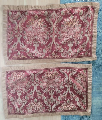 JC Penny Home Collection King Size Pillow Sham Covers - Set of 2 - Burgandy Gold - Image 1 of 4