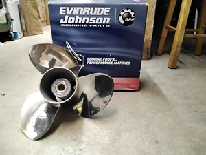 Johnson Evinrude OMC 763950 Stainless Steel 3-Blade Propeller 13 1/2 x 15 (GLM) - Picture 1 of 4
