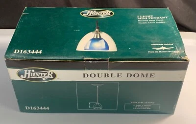 Hunter Hartland Luz Mini Colgante Doble Cúpula #D163444 Acero Cepillado 5" x 5" Foto 1 de 4