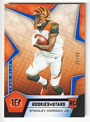 2020 Panini Rookies and Stars Stanley Morgan Jr. RC True Blue /49 #152 Bengals - Image 1 of 2