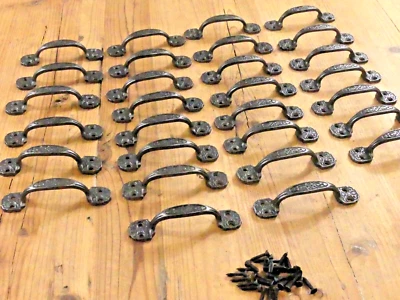 25 Small Drawer Pulls Window Antique Vintage Style Ornate Cast Iron Victorian - Image 1 of 4