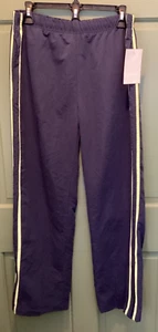 Three Hearts Petite Sz PL Navy Blue & Lime Green Striped Mesh Lined Track Pants - Picture 1 of 8