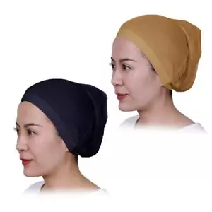 Women Hijabs Inner Cap Undercaps Hijab Tube Cap Style Underscarf Bonnet Yello... - Picture 1 of 7