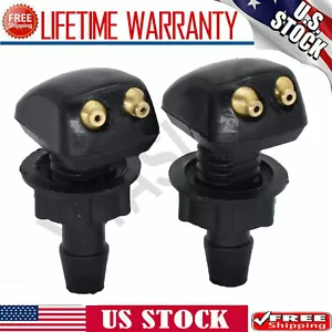 2 Dual Holes Windshield Washer Nozzle Universal Wiper Water Spray Jet Adjustable - Foto 1 di 6