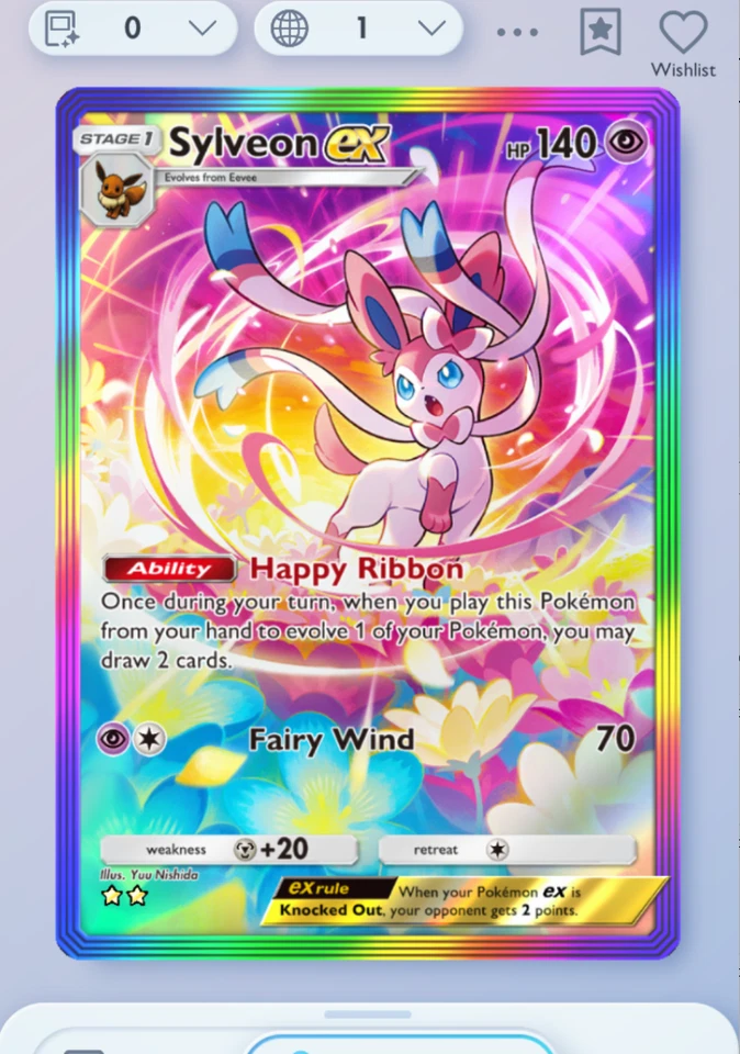 Pokemon TCG POCKET - Sylveon Rainbow Rare 2⭐, Eevee Grove, English - Image 1 of 1