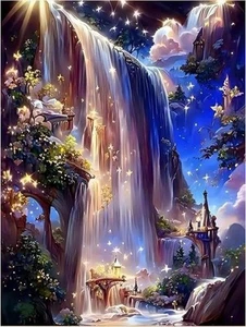 Waterfall Diamond Painting Kits, Waterfall Diamond Art Kits for Adults, DIY 5D D - Picture 1 of 8