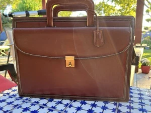 Vintage Mark Cross braune Leder Herren Aktentasche Portfolio Aufsatz 16" mit Schlüssel - Bild 1 von 13
