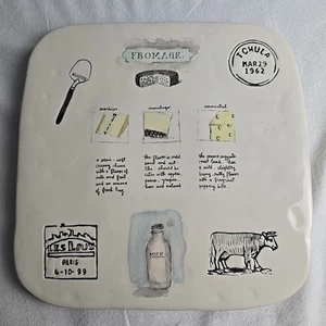 Rae Dunn Magenta Fromage Formaggio Tagliere 11,75x11,75" Piatto da Servizio Quadrato - Foto 1 di 5