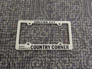 RARE Junction City Dale Powell's Country Corner Dealer License Plate Frame - Picture 1 of 2