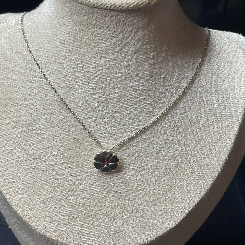 Collar Colgante TIFFANY & Co. Corona de Corazón Zafiro Rosa Esterlina  Foto 1 de 4