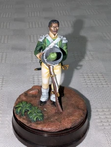Napoleonic War Black Soldier 60mm tin on Wood Base Nicely painted - Picture 1 of 4
