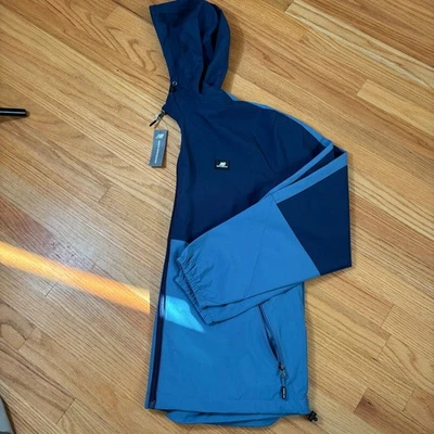 New Balance Men's Large Wind & Water Resistant Jacket Windbreaker Blue NWT - Image 1 of 4