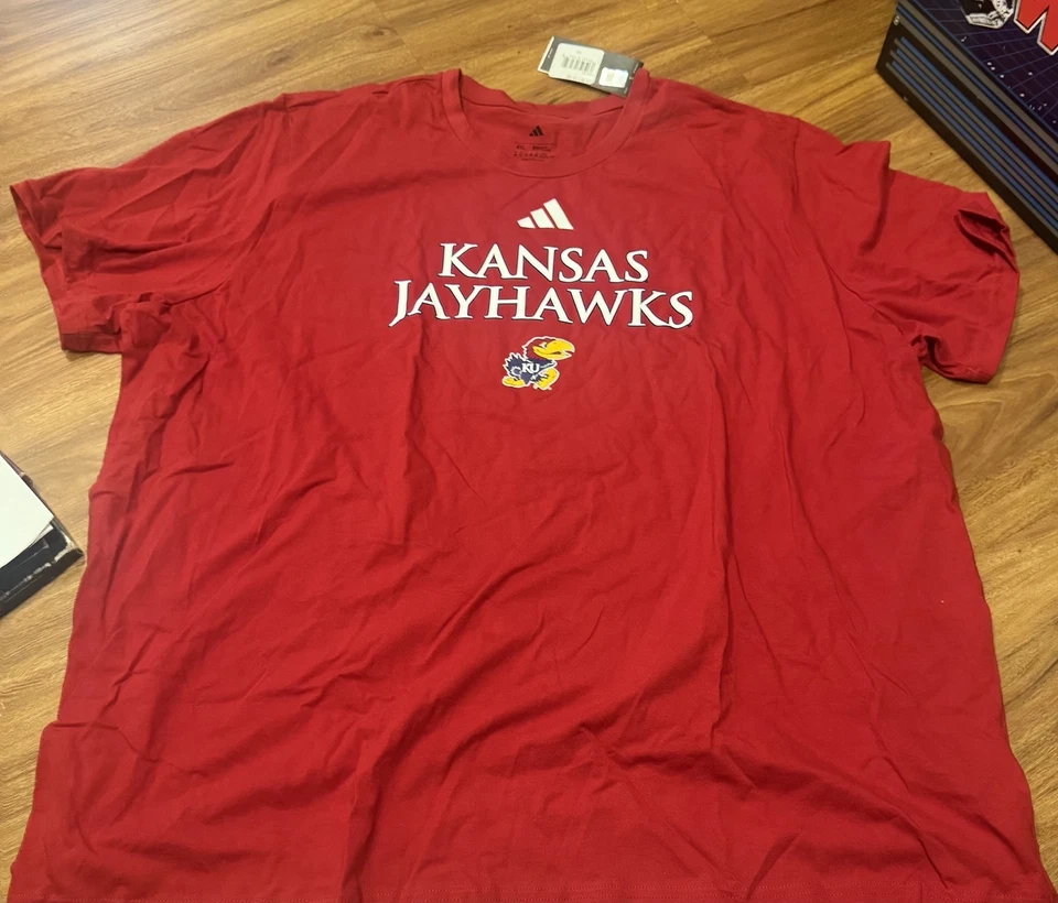 KANSAS JAYHAWKS Adidas Mens Shirt Cotton Tee 4XL NEW w/tags NWT XXXXL - Image 1 of 1