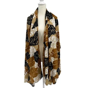Casual Movements 4 Way Multiwear Scarf Wrap OS Brown Black Tropical Coastal Boho - Picture 1 of 11