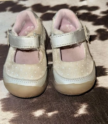 Toddler Girls Light Up Stride Rite Surprize size 4m Silver And Purple - Image 1 of 3