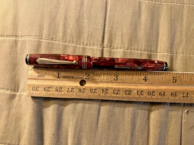 Pluma Estilográfica Parker Parkette Deluxe Mármol Rojo Circa 1930 Piezas Foto 1 de 4