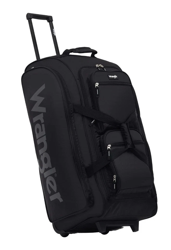 Wrangler Rolling Travel Duffel Black 30" Large