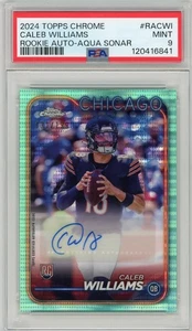 2024 Topps Chrome Rookie Auto Variations #RACWI Caleb Williams Aqua Sonar PSA 9 - Picture 1 of 2