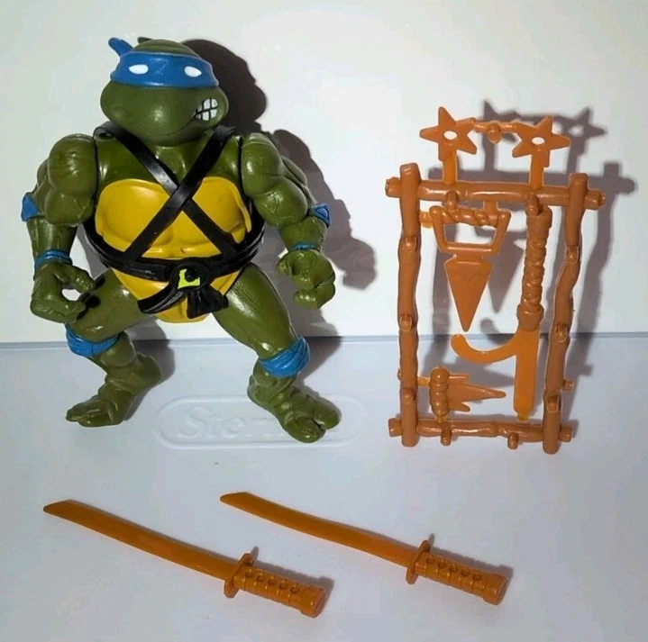 100% Completo Casi Nuevo-Como Nuevo De Colección Leonardo Cabeza Suave 1988 TMNT Tortuga Ninja 10 Espaldas Foto 1 de 4