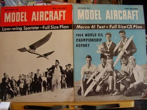 RARE 2 X MODEL AIRCRAFT MAGS AEROMODELLER SEPTEMBER & OCTOBER 1964  WITH PLANS - Picture 1 of 8