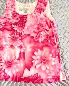 Sleeveless Tank Top by Drapers & Damons Bright Pink Floral Shell. Size Small - Picture 1 of 8