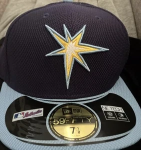 Tampa Bay Rays New Era 59Fifty Mens MLB Diamond Era Fitted Hat Cap Size 7 1/8 - Picture 1 of 8