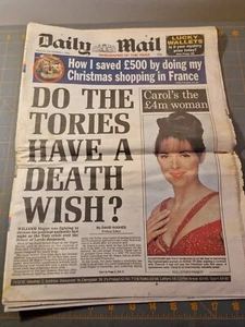 Daily Mail Fri Dec 4 1998 Carol Vorderman wenger tories william hague newspaper - Picture 1 of 2
