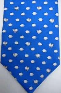NWT Brooks Brothers 346 Blue With White Sheep and Clouds Silk Tie NEW - Picture 1 of 5