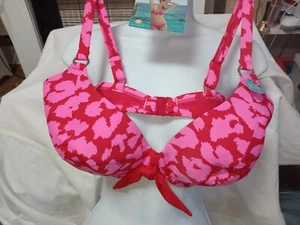 SALE FINAL PRICE 32 G M&S BNWT Bikini Top Stay New Technology Red/PINK EX M&S - Picture 1 of 4