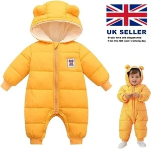 Bebé Traje de Nieve Mameluco Lindo Oso Invierno Mono con Capucha con Cremallera Niños Niñas 12-18m - Imagen 1 de 7