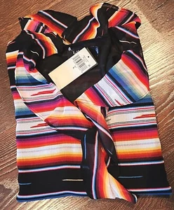Ralph Lauren Southwestern Aztec Serape Striped Ruffle Blouse Shirt Womens S L XL - Picture 1 of 5