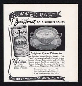 Pubblicità Bon Vivant Summer Rage Cold Soups Cool Liscio Rinfrescante Stampa Cremosa 1948 - Foto 1 di 2