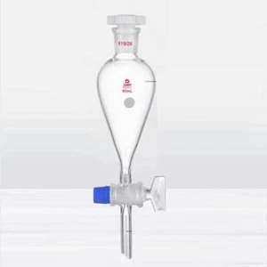 60ml Transparent Separating Funnel with Glass Piston Stopcock Lab Glassware - Picture 1 of 1