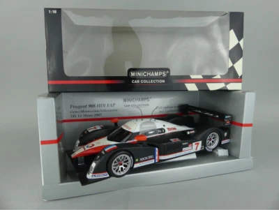 MINICHAMPS 1/18 - PEUGEOT 908 HDI FAP #7 GENE / MINASSIAN / VILLENEUVE 2007 Mans - Photo 1/4