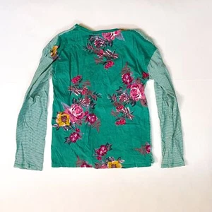 Joules Girls Stripes/Floral Long Sleeve Tee, Size 11/12 - Picture 1 of 4