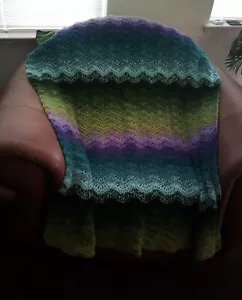 NEU HANDGEHÄKELT LILA TÜRKIS MULTI AFGHANISCH SCHOSS DECKE LAPGHAN ÜBERWURF HANDARBEIT - Bild 1 von 4