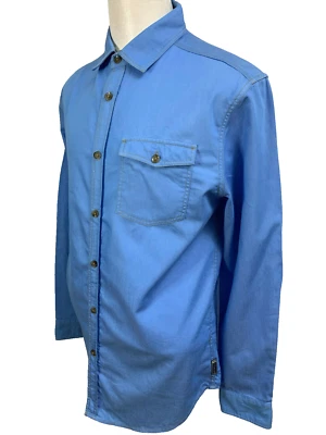 Sean John Tailored Fit Men's Size XL Solid Blue Cotton Casual Shirt - Image 1 of 4