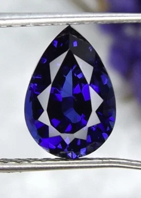 Lab Created Blue Sapphire Corundum Pear Faceted Loose Stones (4x3mm - 18x13mm) - Image 1 of 2