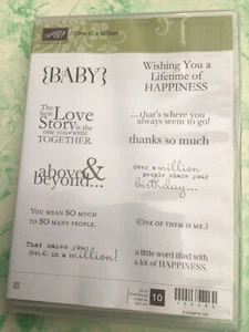 New Set of 10 -1 used Stampin Up One in a Million Baby Stamp Cardmaking 126382 - Picture 1 of 2