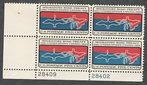 US. 1306. 5c. Migratory Bird Treaty Issue. Plate Block of 4. MNH. 1966 - Picture 1 of 2