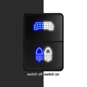 12V Dual Push Button Switch w/Lightbar and Driving Light For Toyota Fog, DRL - Bild 1 von 7