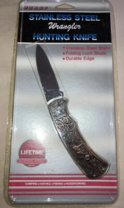 NEW~ VINTAGE Stainless Steel Wrangler Hunting Knife Decorative Handle Rare - Picture 1 of 4
