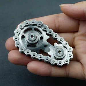 Sprockets Flywheel Fingertip Gyro Gear Chains Fidget Spinner Metal Desk EDC Toy - Picture 1 of 29